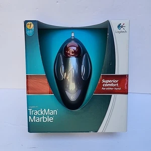 Souris d'ordinateur en marbre Logitech Trackman neuve/scellée trackball filaire 910-000806 - Photo 1/11