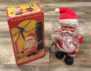 VINTAGE! 1970’s Walking Musical Christmas Santa Claus w/BOX 🌟 YouTube VIDEO!! - Picture 1 of 18