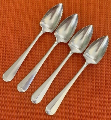 VTG. Oxford Hall OLD BRADBURY Stainless GRAPEFRUIT SPOONS 6-1/8” Set of 4 Japan - Image 1 of 4