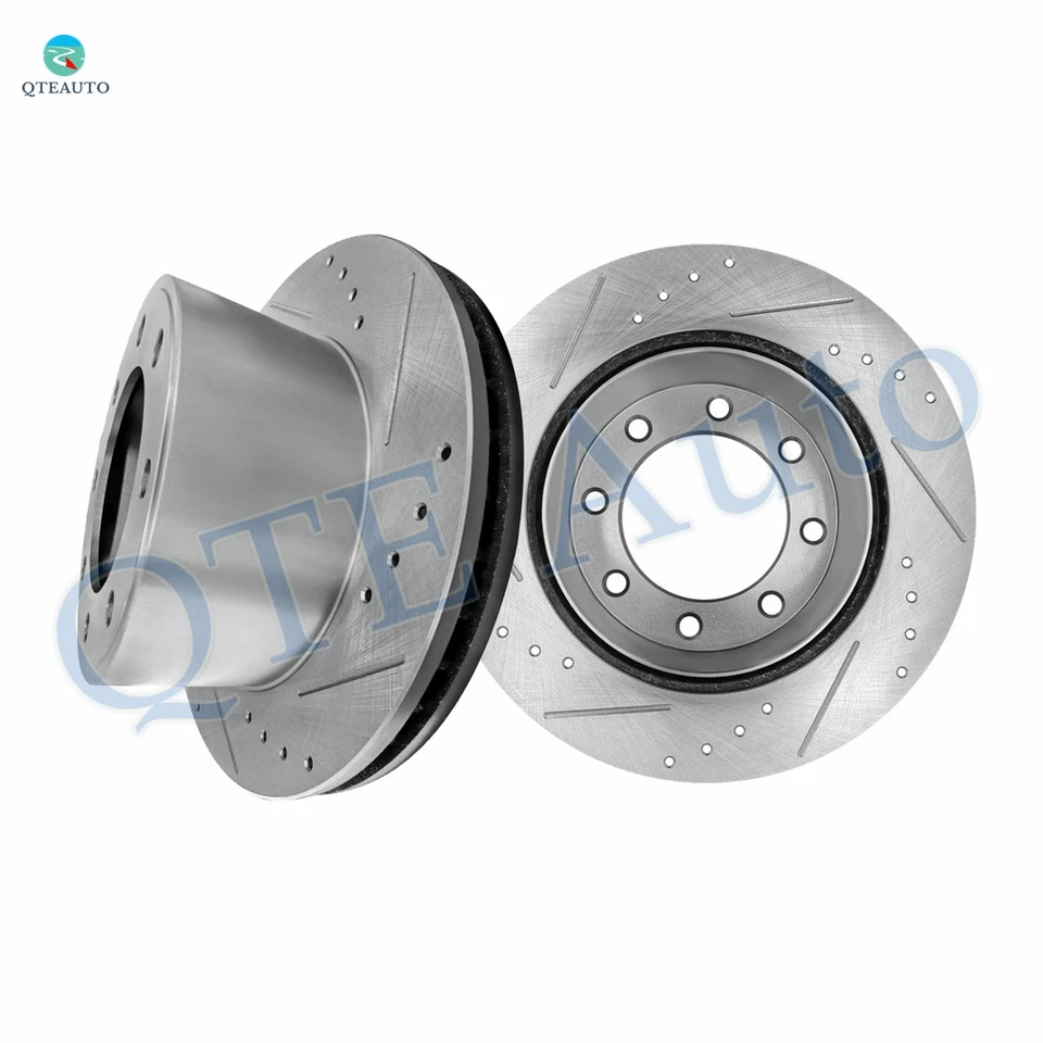 Rotores de disco de freio traseiros com fenda 340 mm para 2005-2012 Ford F-350 Super Duty - Imagem 1 de 4