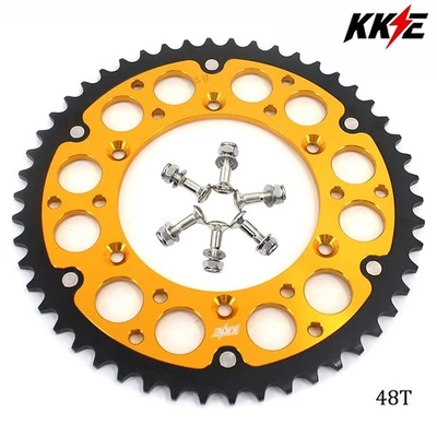 KKE 48T Hybrid Rear Sprocket for SUZUKI RMZ450 2005-2025 DRZ400S 2000-25 Gold - Image 1 of 4