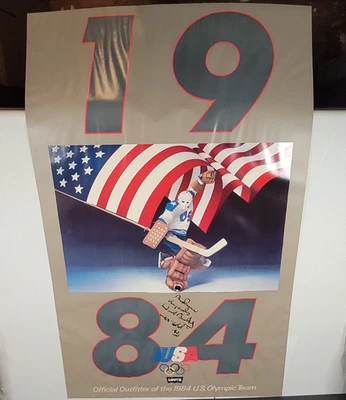 1984 Levis Olympic Hockey Poster W/Herb Brooks AUTO "22x36" Miracle On Ice - Image 1 of 4