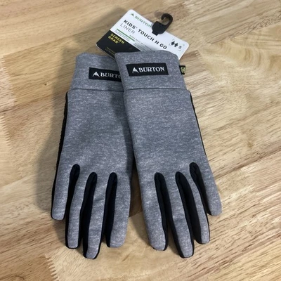 Burton Kids Touch N Go Gloves Screen Touch Size Small Gray Liner Unisex NWT - Image 1 of 4