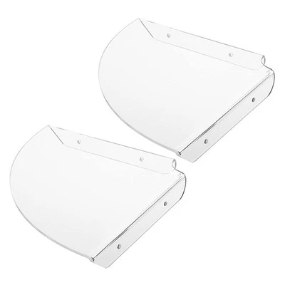  2 Pcs Mensola Da Muro Rack Di Archiviazione Trasparente Scaffale D'angolo - Immagine 1 di 4