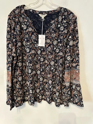 New Woman Lucky Brand Blouse Size XL Long Sleeves Floral  - Image 1 of 4