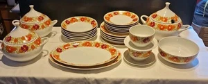 Vintage 6 Pers. Essservice Scherzer Bavaria Blumen - Bild 1 von 9