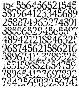 Wirklich tolle Schablonen, Distressed Zahlen Schablone, 5,7x6,7", Hintergrund, getragen - Bild 1 von 2