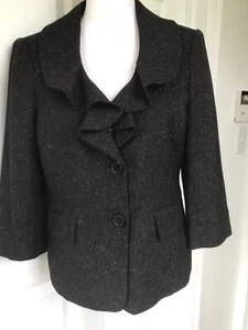 Pre-Owned Ann Taylor Loft Charcoal Gray 2 Button Blazer Suit Jacket Sz:10 - Picture 1 of 5