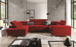 XXL Wohnlandschaft Tango mit Bettfunktion Ecksofa in U-Form mit Farbauswahl - Bild 1 von 29
