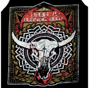 Camiseta sin mangas vintage Upon A Burning Body para hombre pequeña negra envejecida gráfica - Imagen 1 de 9