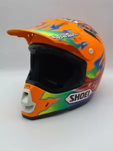 VTG SHOEI VF-X TROYMAX Motocross Helmet Size M Orange Troy Lee Designs - Picture 1 of 13