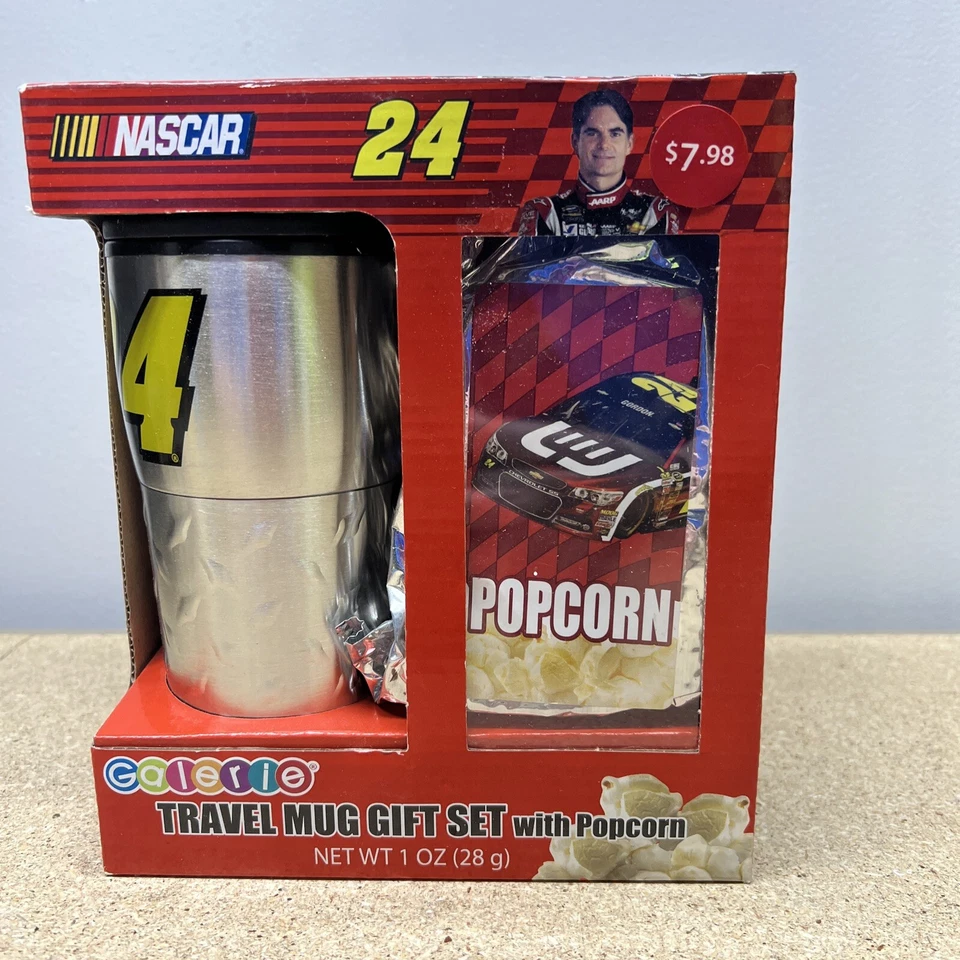 NASCAR Jimmie Johnson Travel Mug Gift Set Popcorn & Box Galerie 2014 Other