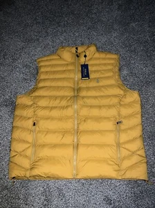 Chaleco acolchado Polo Ralph Lauren dorado empaquetable para hombre talla XL NUEVO CON ETIQUETAS $198 raro agotado - Imagen 1 de 10
