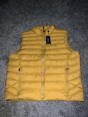 Polo Ralph Lauren Gold Packable Puffer Vest Mens Size XL NWT $198 Rare Sold Out - Image 1 of 4