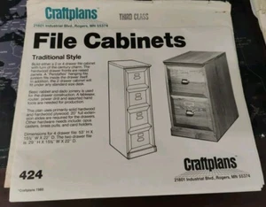 Craftplans 1985 No. 424 File Cabinets, 2 or 4 Drawers, Pendaflex Hanging File - Picture 1 of 3