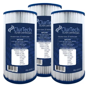 ClurTech Spa Filter 3 Pack for Pentair Rainbow Dynamic Series IV Waterway C-4335 - Picture 1 of 5