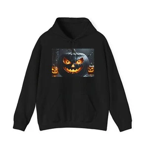 Halloween Pumpkin Hoodie, Unisex Sweatshirt for Fall, Spooky Season, Cozy Autumn - Picture 1 of 45