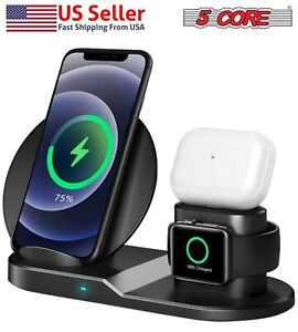 3 in1 15W Qi Wireless Charger Fast Charging Dock For Apple Watch Air Pods iPhone