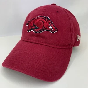 Arkansas Razorbacks Hat Red New Era 9TWENTY Adjustable Strap OSFM Baseball Cap - Picture 1 of 12