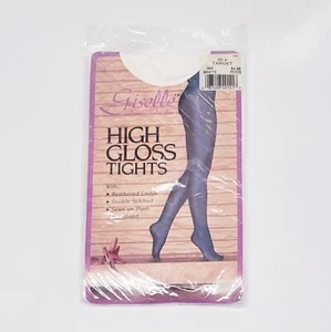 Vintage Giselle High Gloss Tights Shiny White Sz A Petite NOS- Nylon  & Spandex - Picture 1 of 2