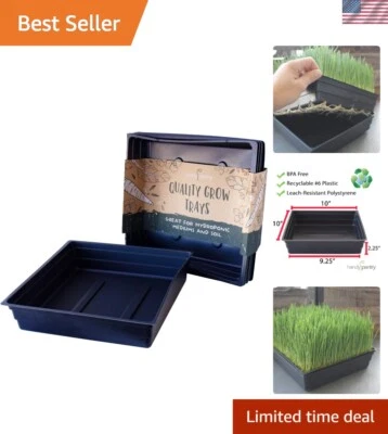 10-Pack 10" x 10" Plastic Garden Trays - Ideal for Microgreens & Seed Starting - Image 1 of 4
