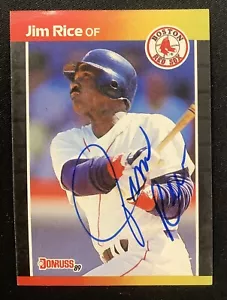 Jim Rice Signed 1988 Leaf #122 Baseball Card Boston Red Sox Autograph HOF TPG - Picture 1 of 2