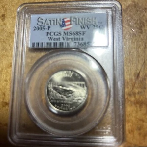 2005-P West Virginia State Quarter PCGS MS68 Satin Finish - Picture 1 of 11