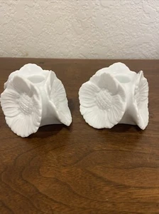 Limoges France Medard De Noblat  Sunflower Taper Candle Holders  Set Of 2 EUC - Picture 1 of 10