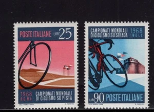 Italia 1968 Carrera Mundial de Ciclismo, Castillo Sforza Imola, Velódromo Roma SC 987-8 NH - Imagen 1 de 1