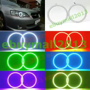 BT App RGB Halo Rings for Subaru Legacy Demon Devil Angel Eyes Flash DRL Corona - Picture 1 of 20