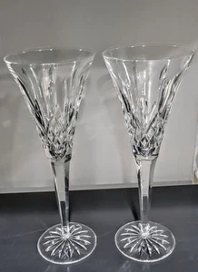 PAAR WATERFORD KRISTALL 9 1/4" LISMORE CHAMPAGNER TOASTEN FLÖTEN GLÄSER - Bild 1 von 5