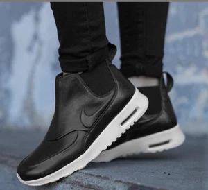 Nike Air Max Thea Mid Women’s Size 7.5 Black Leather Slip-On Boots 859550-001 - Picture 1 of 8