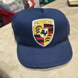 Gorra ajustable vintage PORSCHE Sports Car azul camionero cuerda por George - Imagen 1 de 16