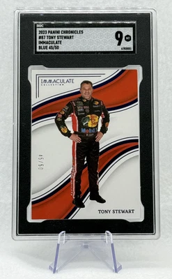 Tony Stewart 2023 Panini Chronicles Immaculate Blue #87/50 SGC 9 MT+ Foto 1 de 3