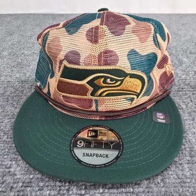 New Era 9FIFTY Snapback Seattle Seahawks Camuflado Camionero Sombrero Para Hombre Ajustable Foto 1 de 4