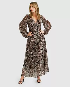 BELLE & BLOOM BNWT In Your Dreams Leopard Print Maxi Dress M (10) Bohemian Gypsy - Picture 1 of 19