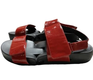 FIGS BY FIGUEROA RED LEATHER SANDALS WOMEN SZ 9 SEE CLOSURES - Picture 1 of 8
