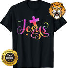 Jesus Cross - Christian Faith Groovy Tie Dye chemise en détresse
