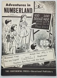 Continental Press Adventures In Numberland Miniature Teacher Sample Book 1940s - Picture 1 of 3