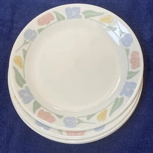 Corelle FRIENDSHIP 10 1/4" DINNER PLATE Blue Flowers Corning Ware USA Set of 4 - Picture 1 of 6