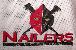 WHEELING NAILERS logo autograph ECHL hockey jersey youth lrg 