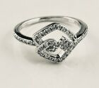 Olivia Sterling Silver Love Ring with Natural Diamond Sz 7