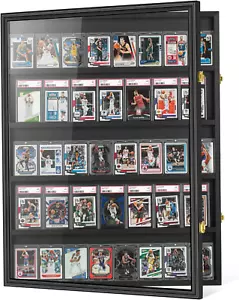 Baseball Graded Sport Card Display Case Large 40 Cards Display Case Wooden Wall - Picture 1 of 7