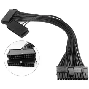 Dual 24 Pin Female to 24 20+4 Pin Male PSU Motherboard Connector ATX Power Cable - Picture 1 of 11