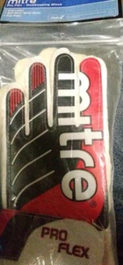Pair Mitre Pro Flex Goalkeeping Gloves Adult Medium Size 8 Red - Picture 1 of 3