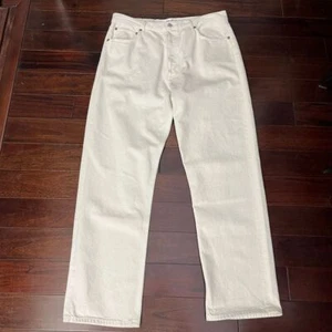 AGOLDE 90's Pinch Waist High Rise Straight Jeans Sz 32 in Drum Cream Denim Pants - Picture 1 of 9