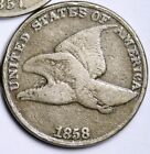 1858 GRANDES LETTRES Flying Eagle Cent Penny BON / TRÈS BON 