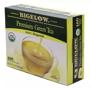 Bigelow Green Tea Organic Premium 160 ct Bags Natural Health Antioxidant Loose - Picture 1 of 8