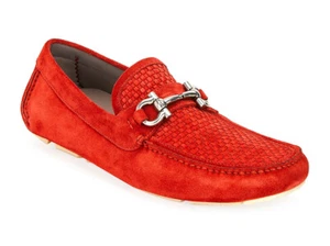 100 % authentische Salvatore Ferragamo Parigi 16 gewebte Wildleder Fahrer Halbschuhe Größe 10,5 E - Bild 1 von 3