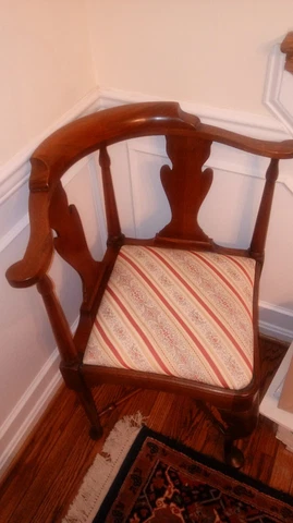 Antique Mahogany Continental Corner Chair Cover